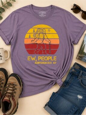 U.S. Vintage “EW, People” Adirondacks NY Graphic Tee 2XL Bigfoot Hiking Shirt